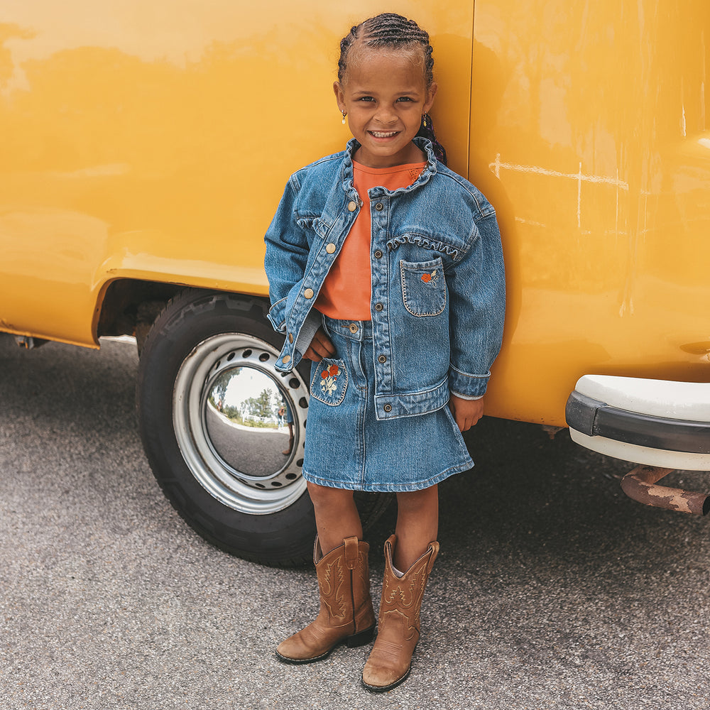 Your Wishes Stretch Denim Ruffle Jacket - Meisjes Jacket 2