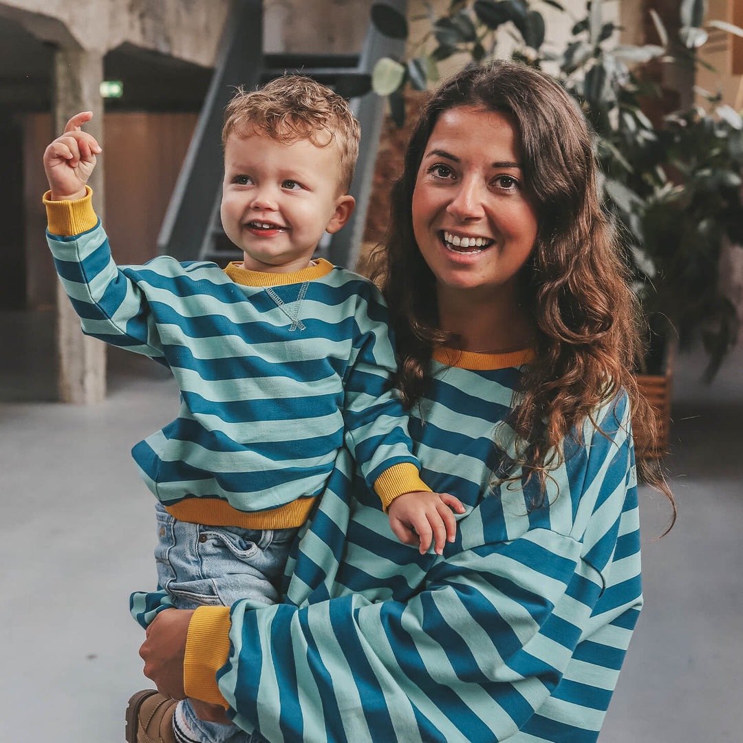 Your Wishes Stripe French Knit Sweater Corsair - Kindertrui 5