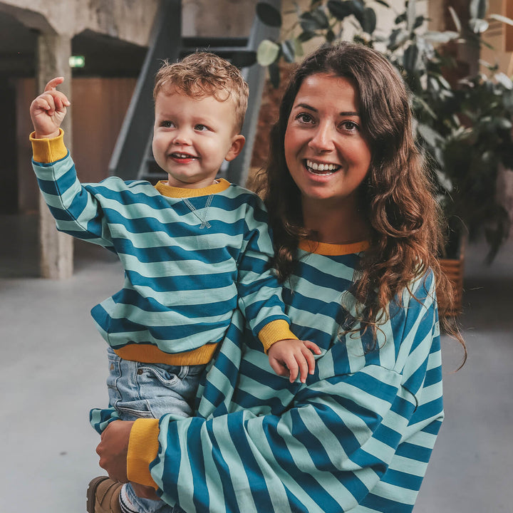 Your Wishes Stripe French Knit Sweater Corsair - Kindertrui 5