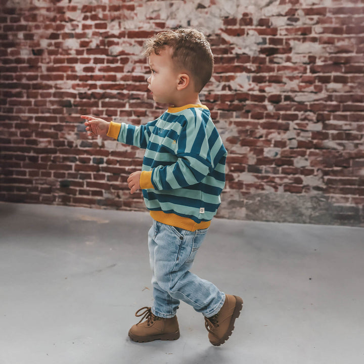 Your Wishes Stripe French Knit Sweater Corsair - Kindertrui 6