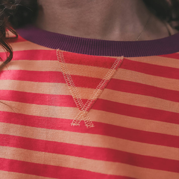 Your Wishes Stripe French Knit Sweater Mom Beetroot Purple 3