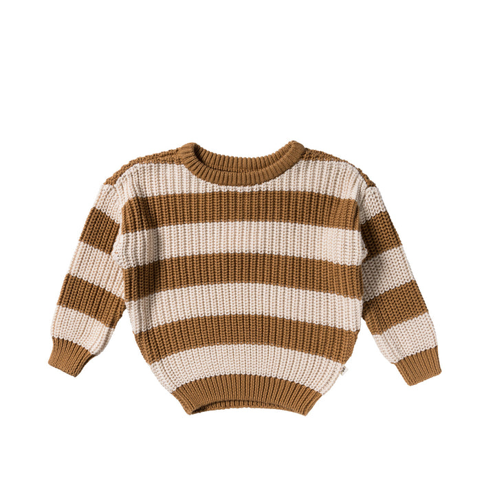 Your Wishes Stripe Knit Chunky Sweater Smoke Grey Kindertrui 1