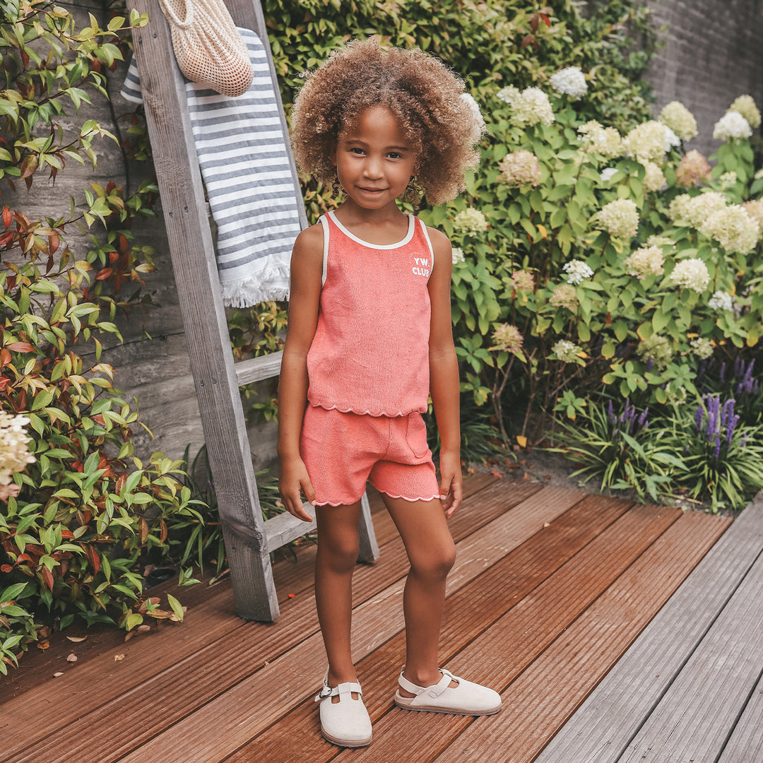 Your Wishes Terry Singlet - Meisjes Badstof Top - Roze 2