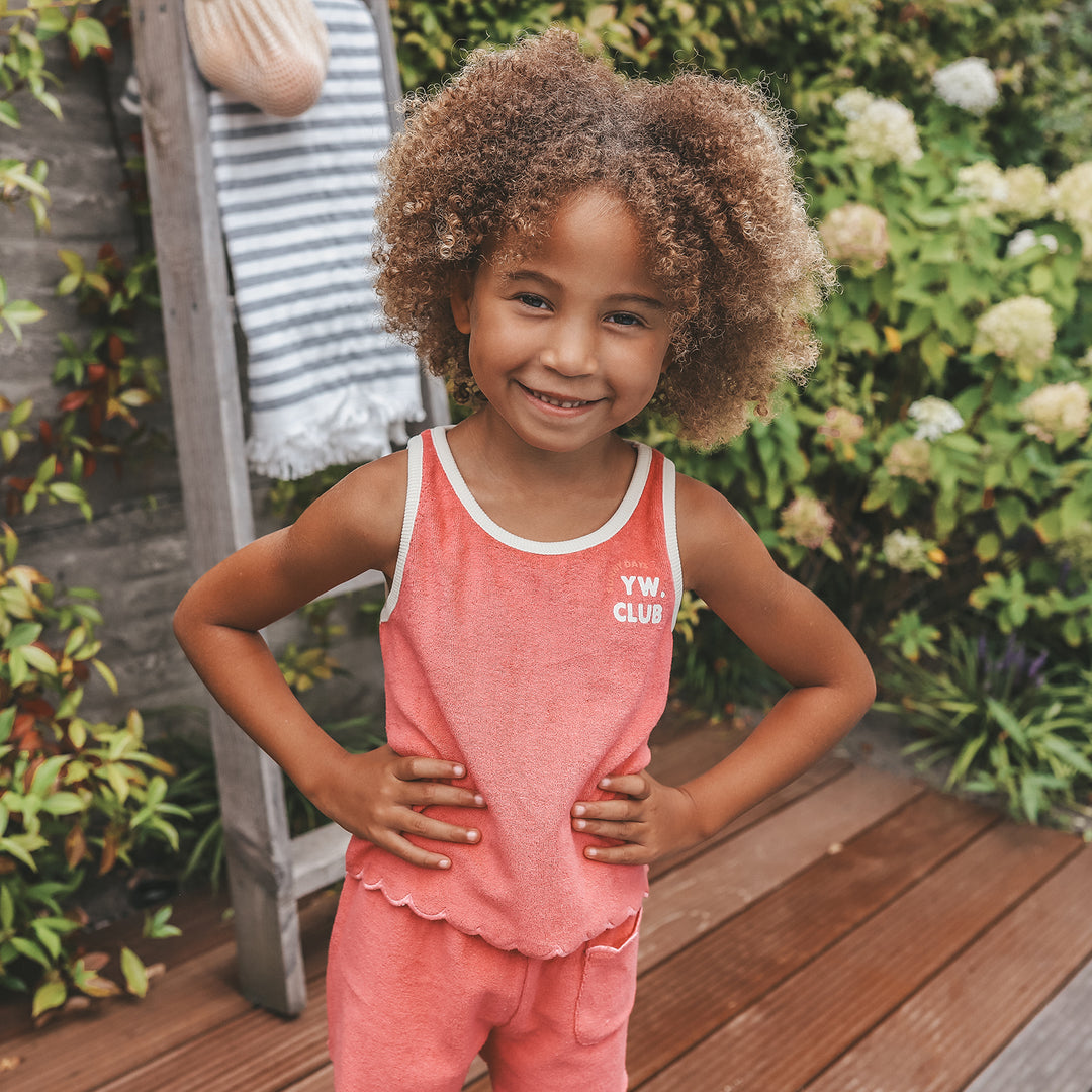 Your Wishes Terry Singlet - Meisjes Badstof Top - Roze 3