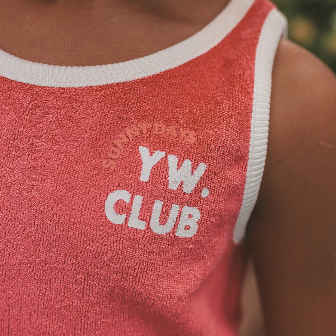 Your Wishes Terry Singlet - Meisjes Badstof Top - Roze 4