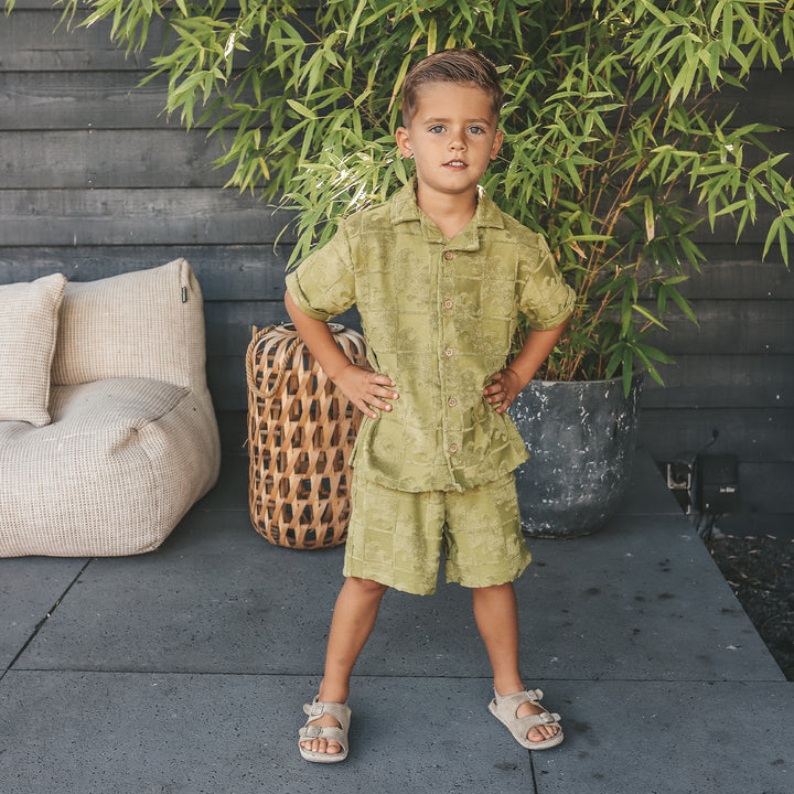Your Wishes Wave Loose Shirt - Jongens Shirt - Groen 2