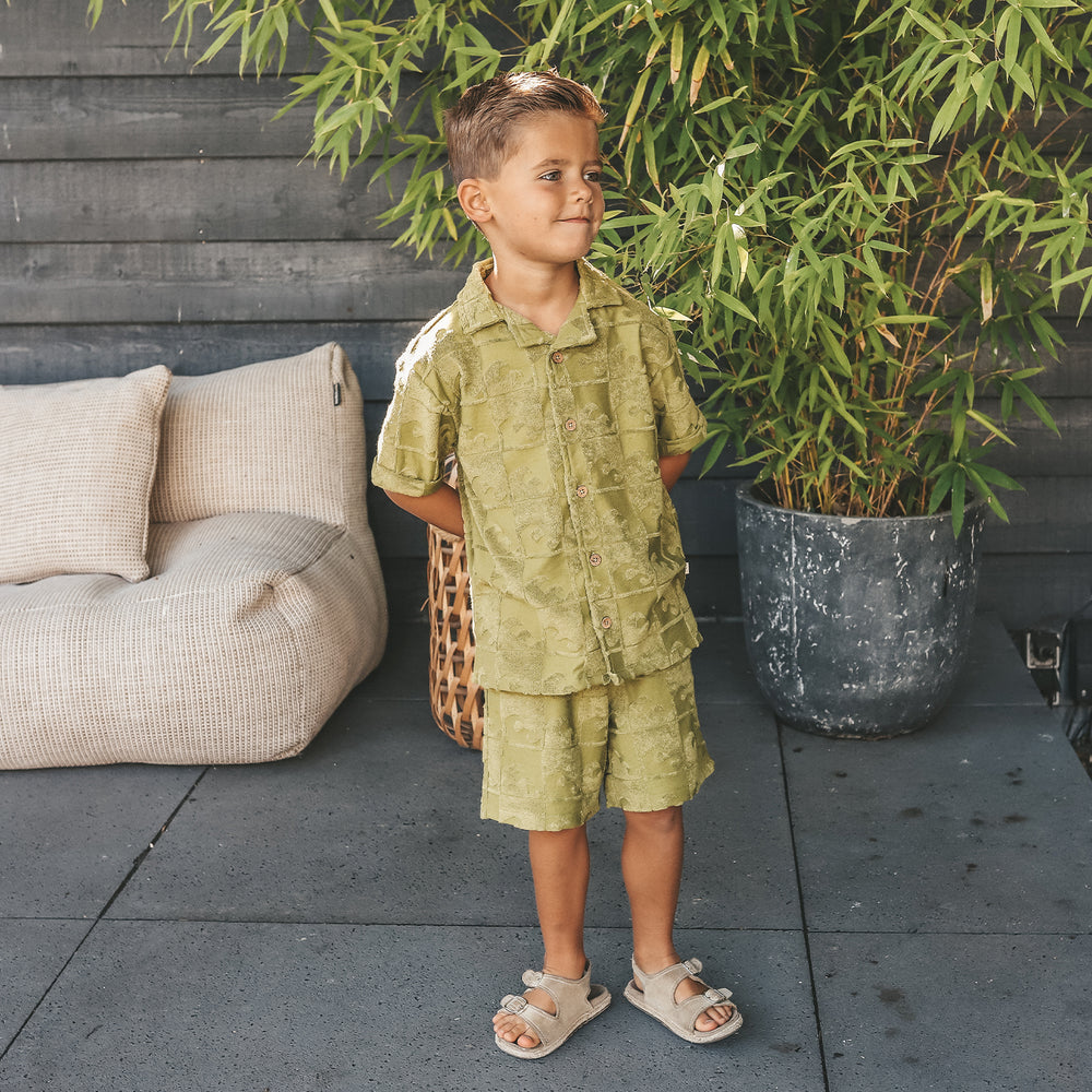 Your Wishes Wave Relaxed Shorts - Jongens Korte Broek Groen 2