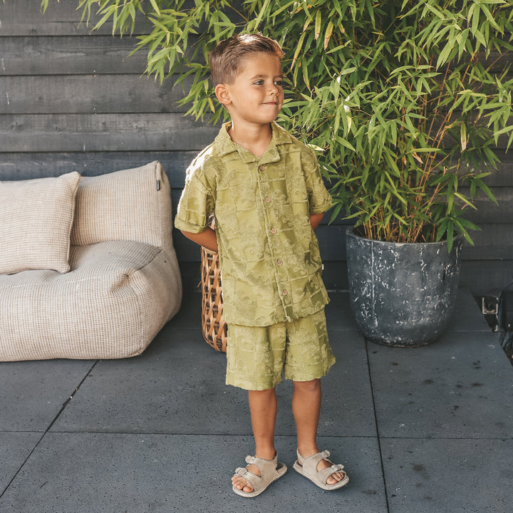 Your Wishes Wave Relaxed Shorts - Jongens Korte Broek Groen 2