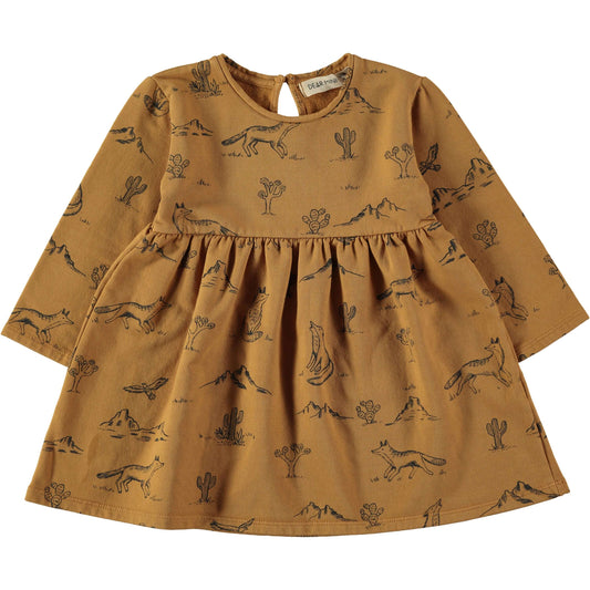 Dear Mini Arizona Dress Ocher - Baby Jurk1