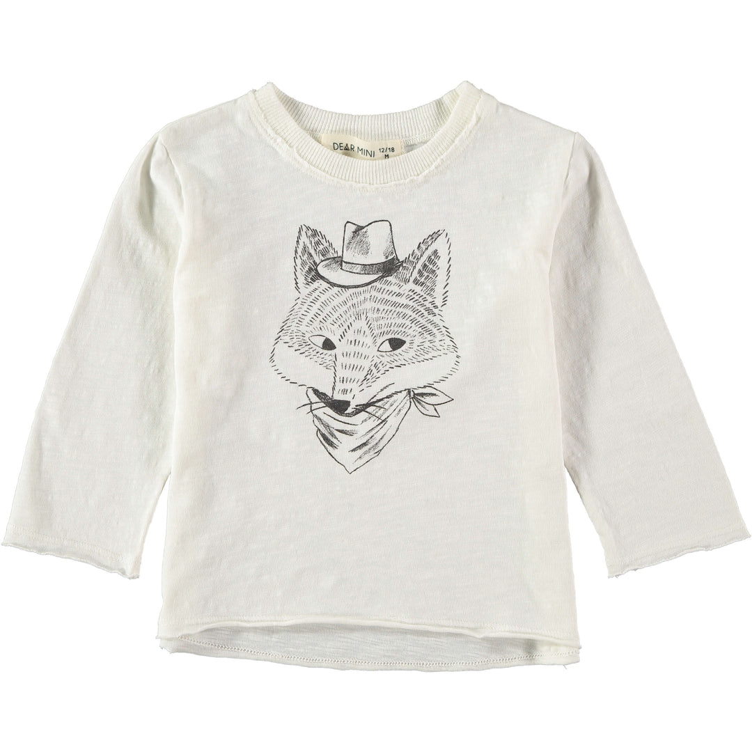 Dear Mini Fox T-shirt Ecru - Baby Shirt - Ecru1