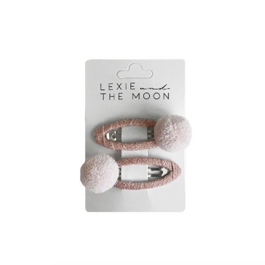 Lexie and the Moon Hair Clip Pom Pom Soft Pink Haarspeldjes1