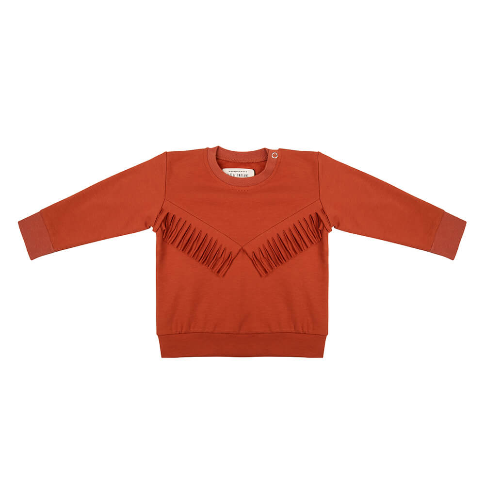 Little Indians Boho Sweater Picante - Kinder Trui - Rood1