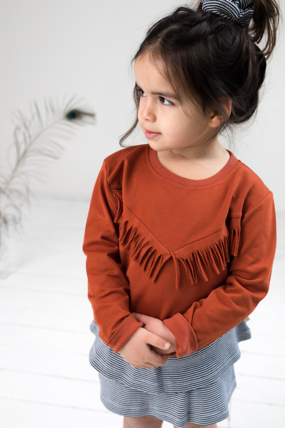 Little Indians Boho Sweater Picante - Kinder Trui - Rood3