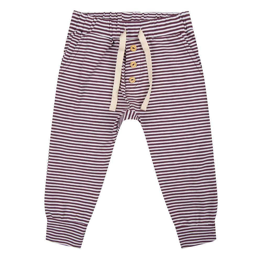 Little Indians Pants Purple Stripe - Kinder Broek - Paars1