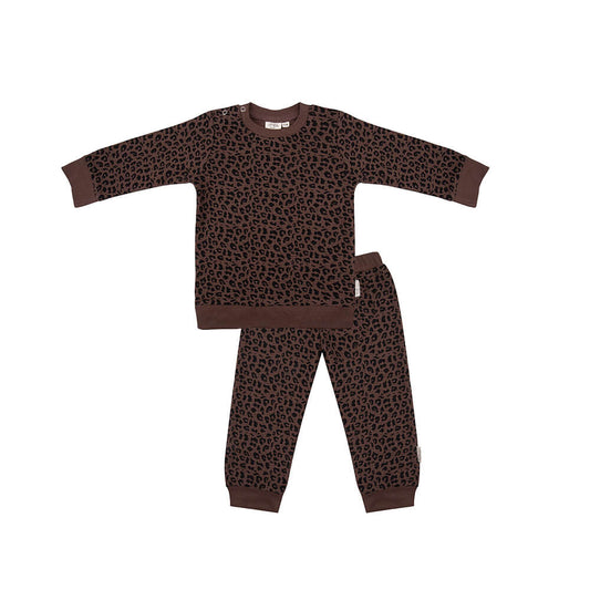 Little Indians Pyjama Waffle Leopard - Pyjama - Bruin1