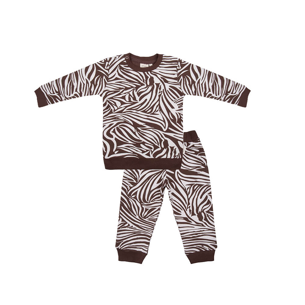 Little Indians Pyjama Waffle Zebra - Pyjama - Bruin1