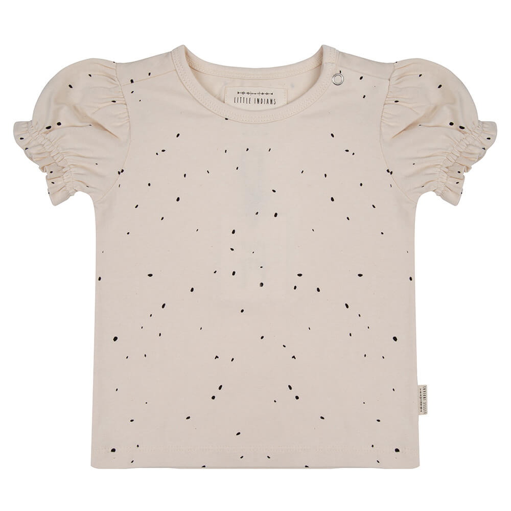 Little Indians Shirt Ruffle Dots - Meisjes Top - Ecru1