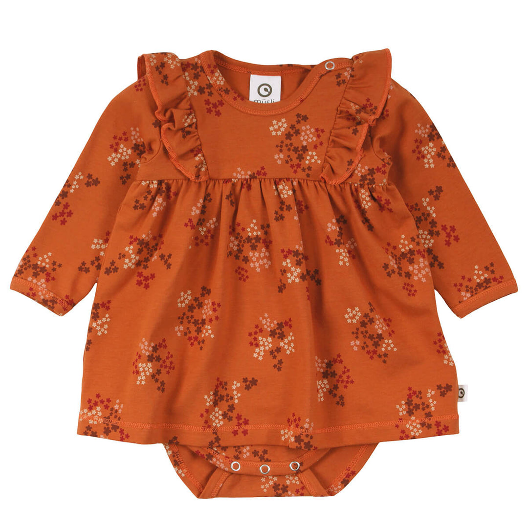 Müsli Bloom Flora Dress Body - Baby Jurkje - Oranje1