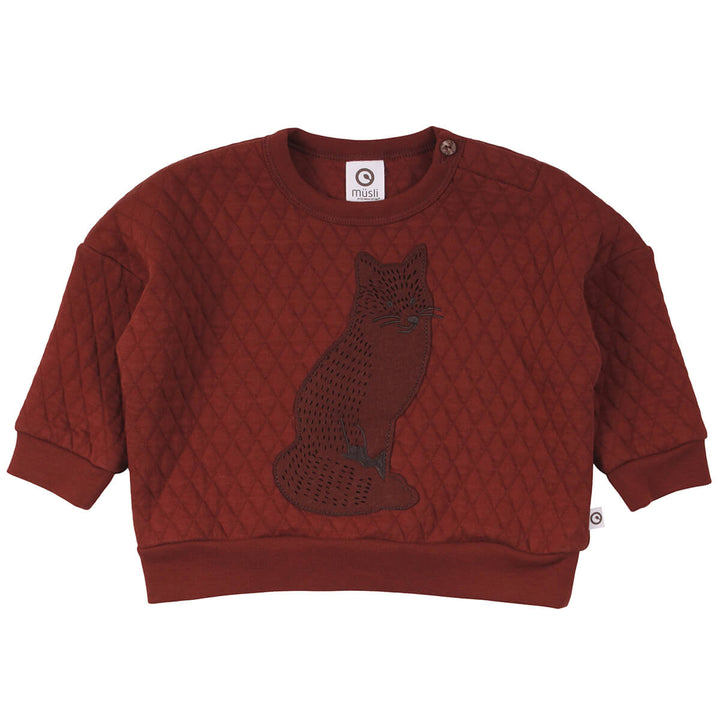 Müsli Fox Quilt Sweatshirt - Baby Sweater - Rood1