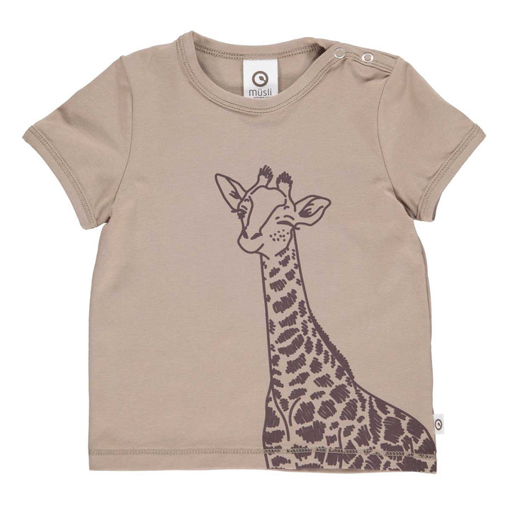 Müsli Giraffe Shortsleeve - Baby Shirt - Taupe1