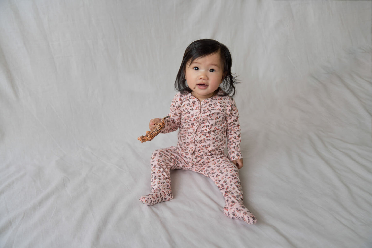 Riffle Footed Suit Pink Leaf - Boxpakje - Roze3