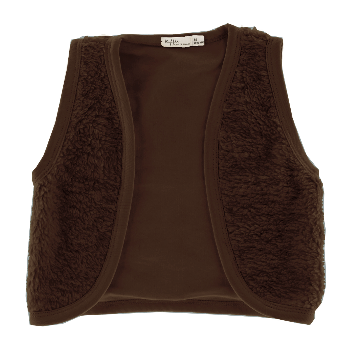 Riffle Gilet Brown Cotton Fur - Baby Gilet - Bruin1