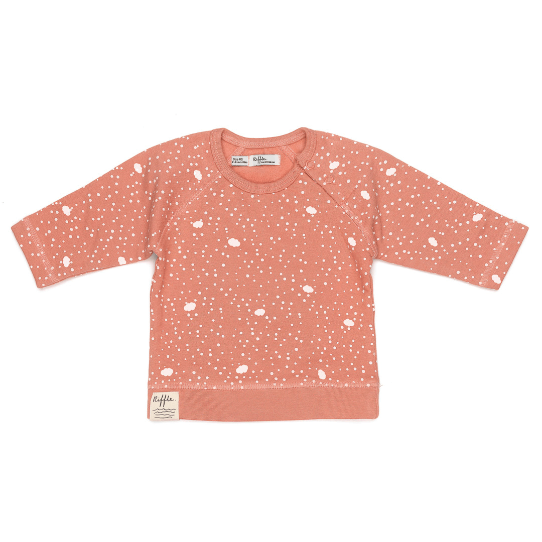 Riffle Sweater Pink Dot - Baby Sweater - Roze1