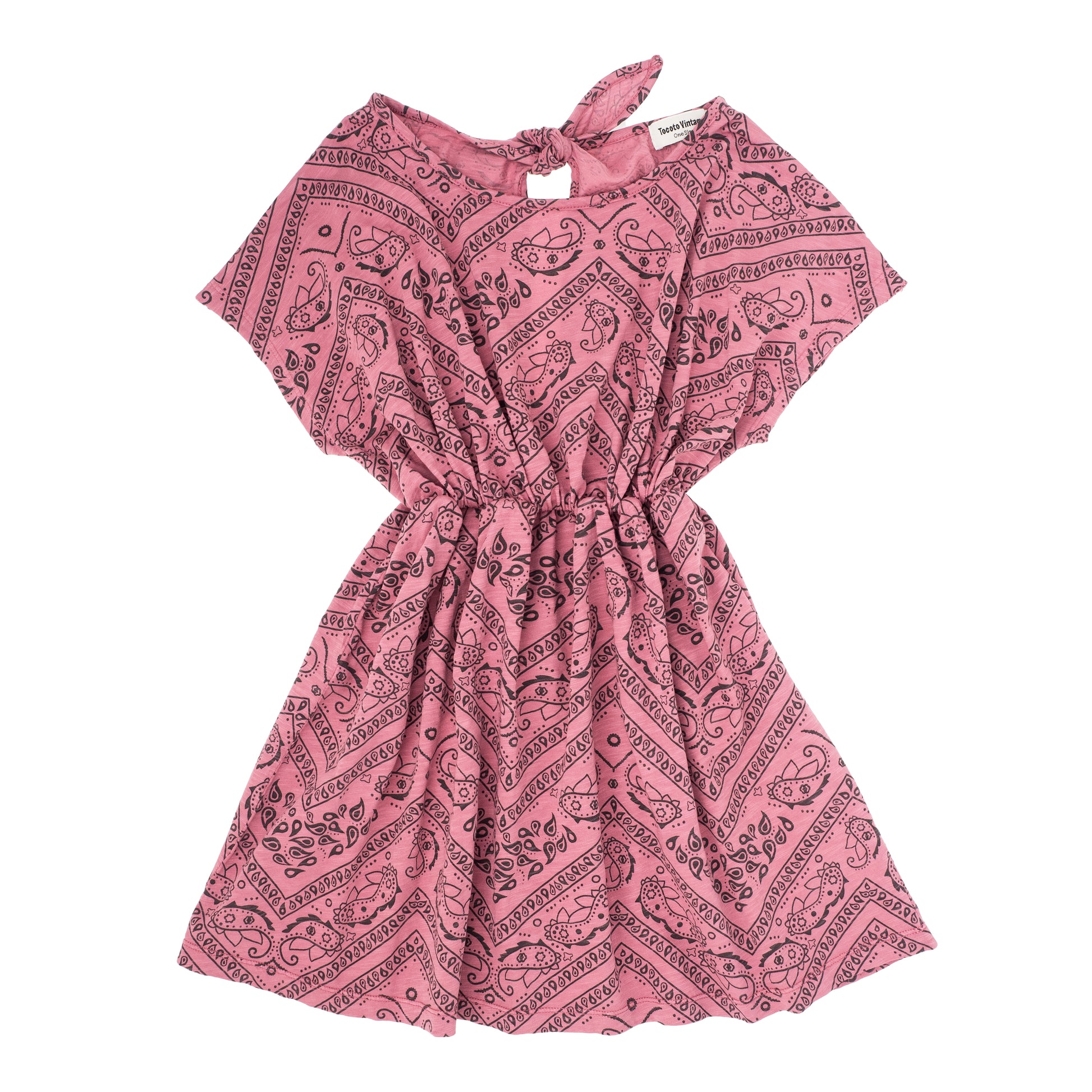 Tocoto Vintage Bandana Print Dress - Meisjes Jurk - Roze1