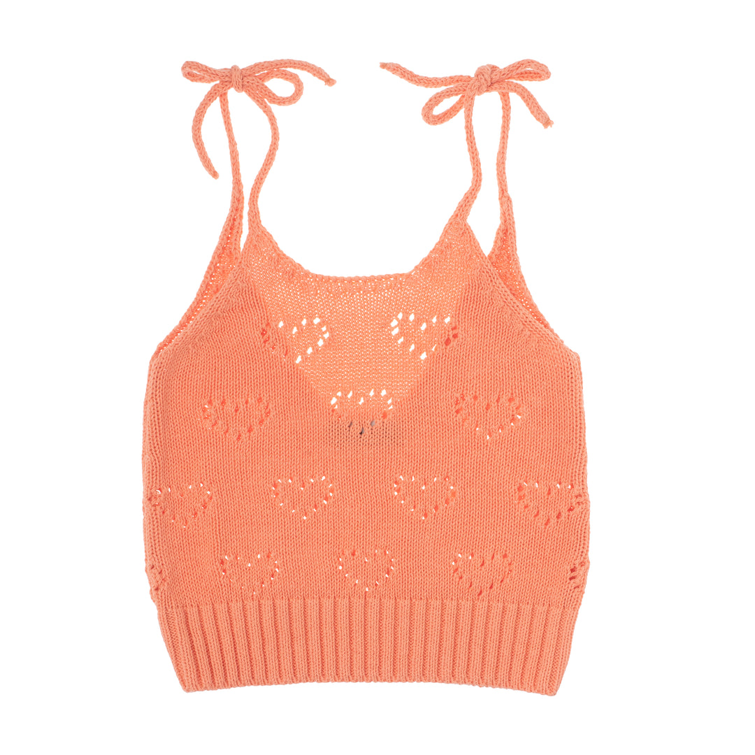 Tocoto Vintage Knitted Heart Top - Meisjes - Roze1