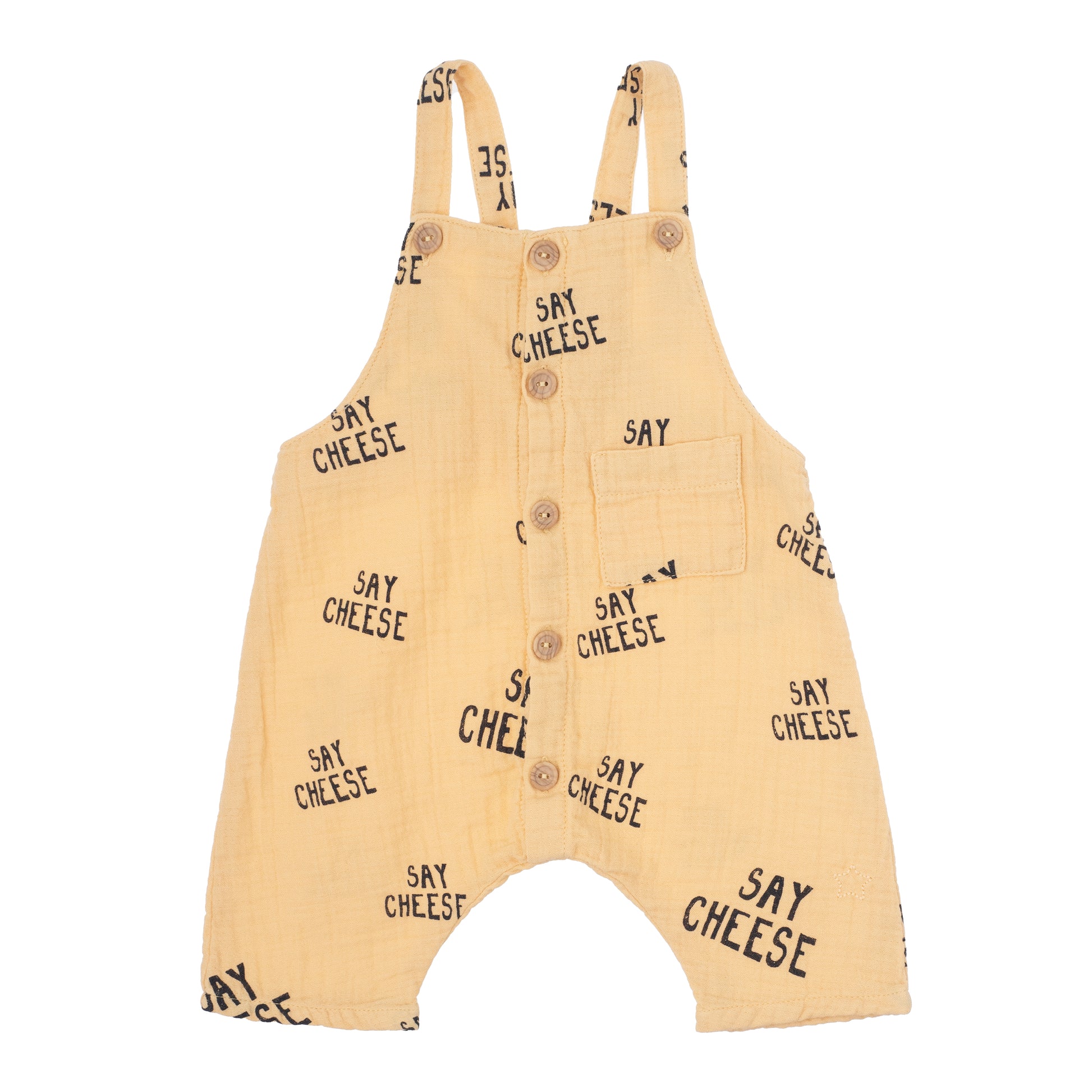 Tocoto Vintage Say Cheese Baby Overall - Jumpsuit - Geel1