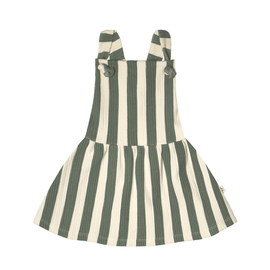 Your Wishes Bold Stripes Dungaree Dress - Babyjurkje - Groen1