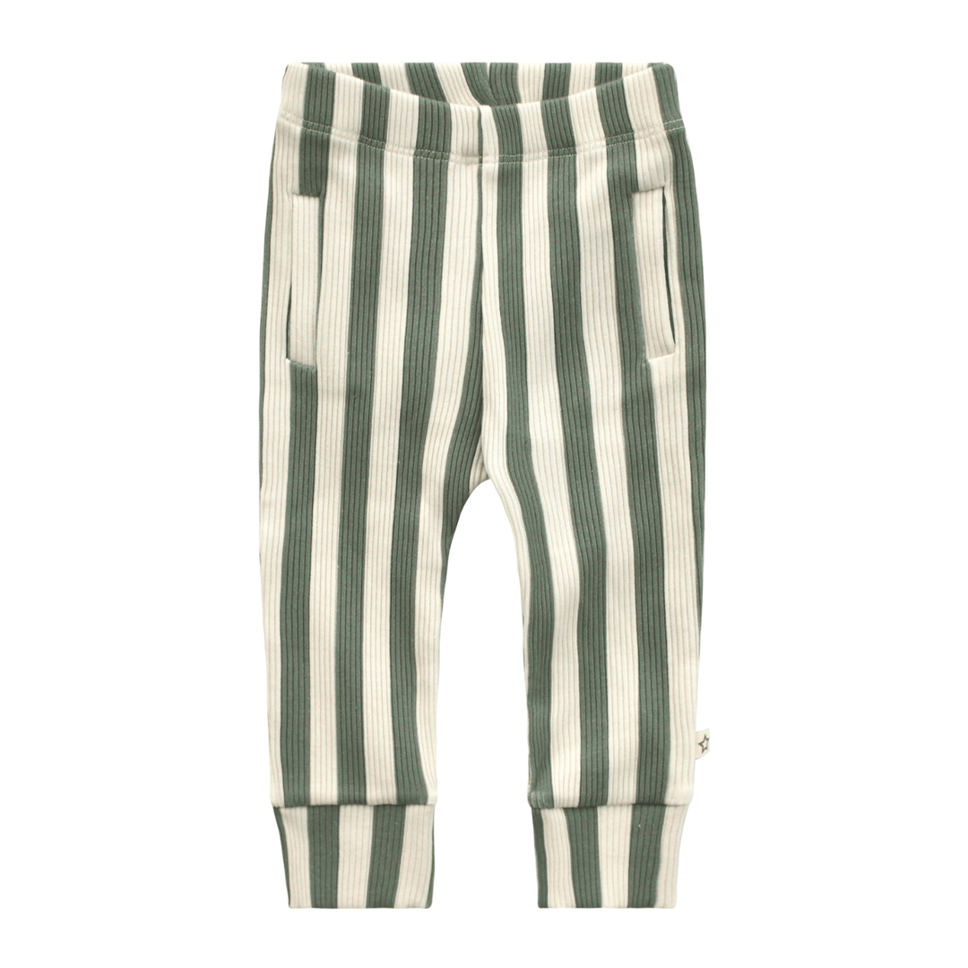 Your Wishes Bold Stripes Fitted Pants - Baby Broekje - Groen1