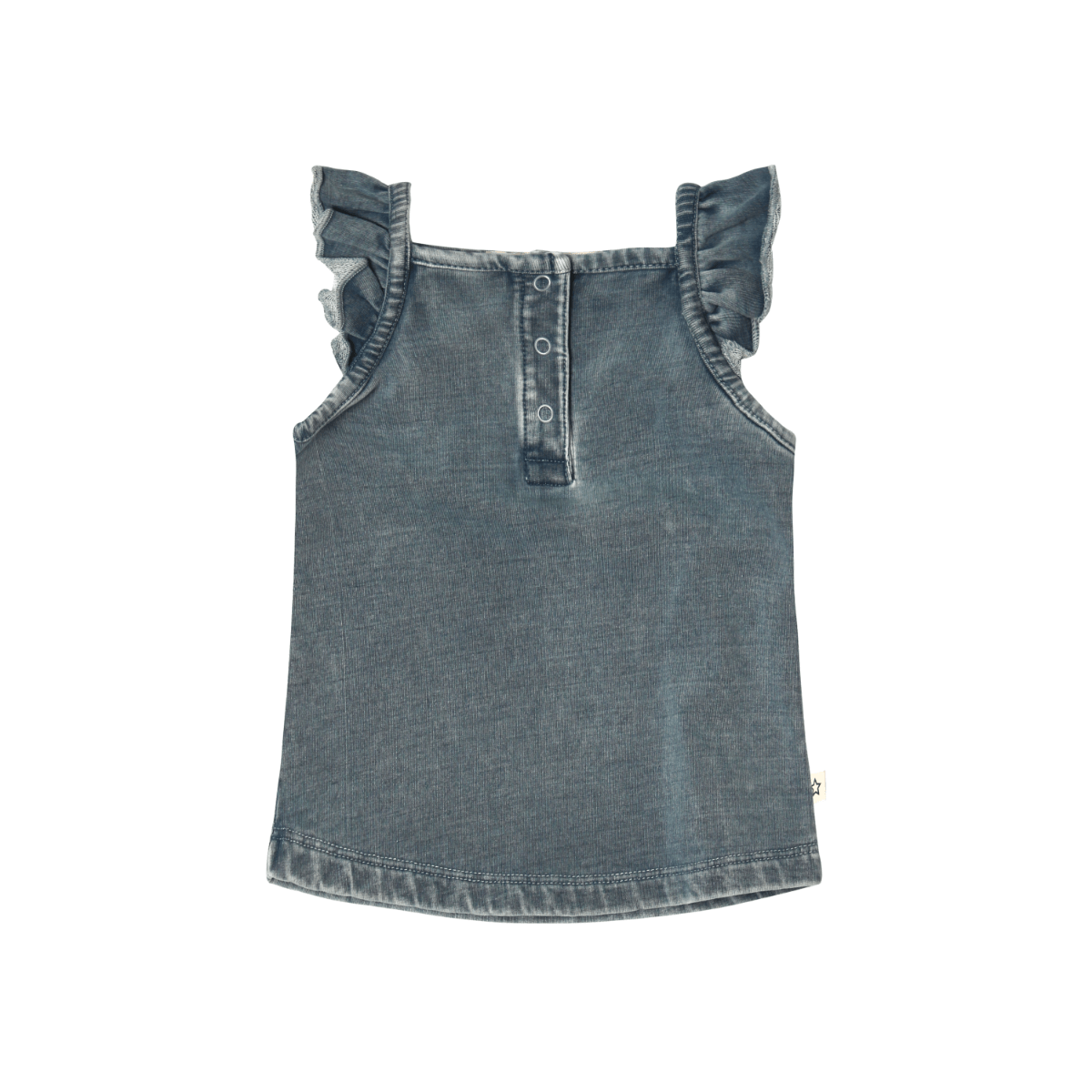 Your Wishes Knitted Ruffle Singlet - Meisjes Top - Blauw1