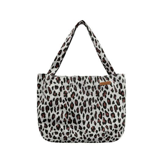 Your Wishes Leopard Jacquard Mommy Tote Bag Brick - Bruin1