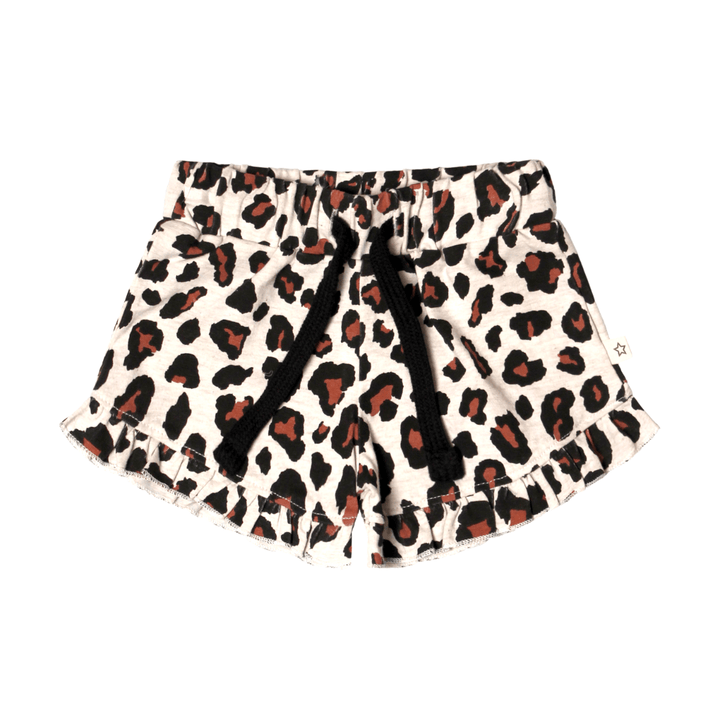Your Wishes Leopard Ruffle Shorts - Baby Kort Broekje Bruin1