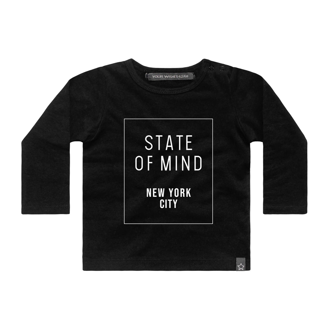 Your Wishes Longsleeve State of Mind - Kinder Shirt - Zwart1