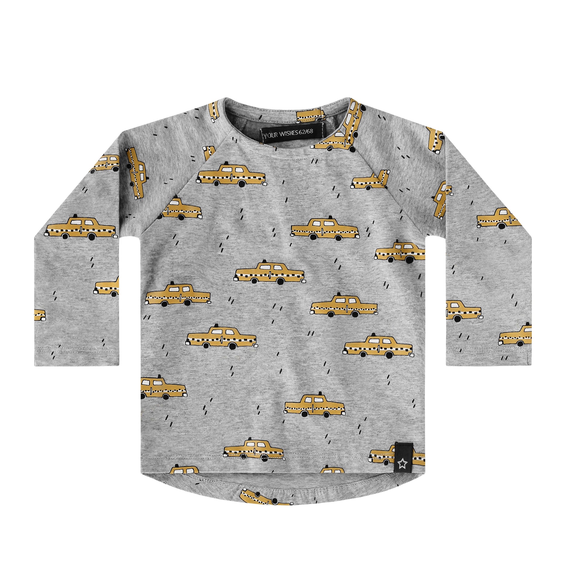 Your Wishes Longsleeve Yellow Taxi - Baby Shirt - Grijs1