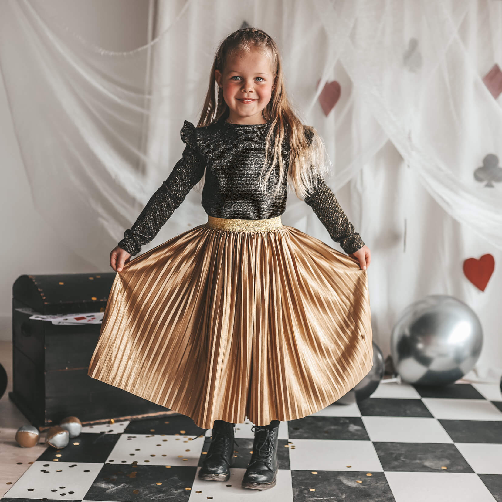 Klokje Woedend scheren Your Wishes Plisse Camille - Meisjes Rok - Goud – Bee Cute - Babykleding &  Kinderkleding