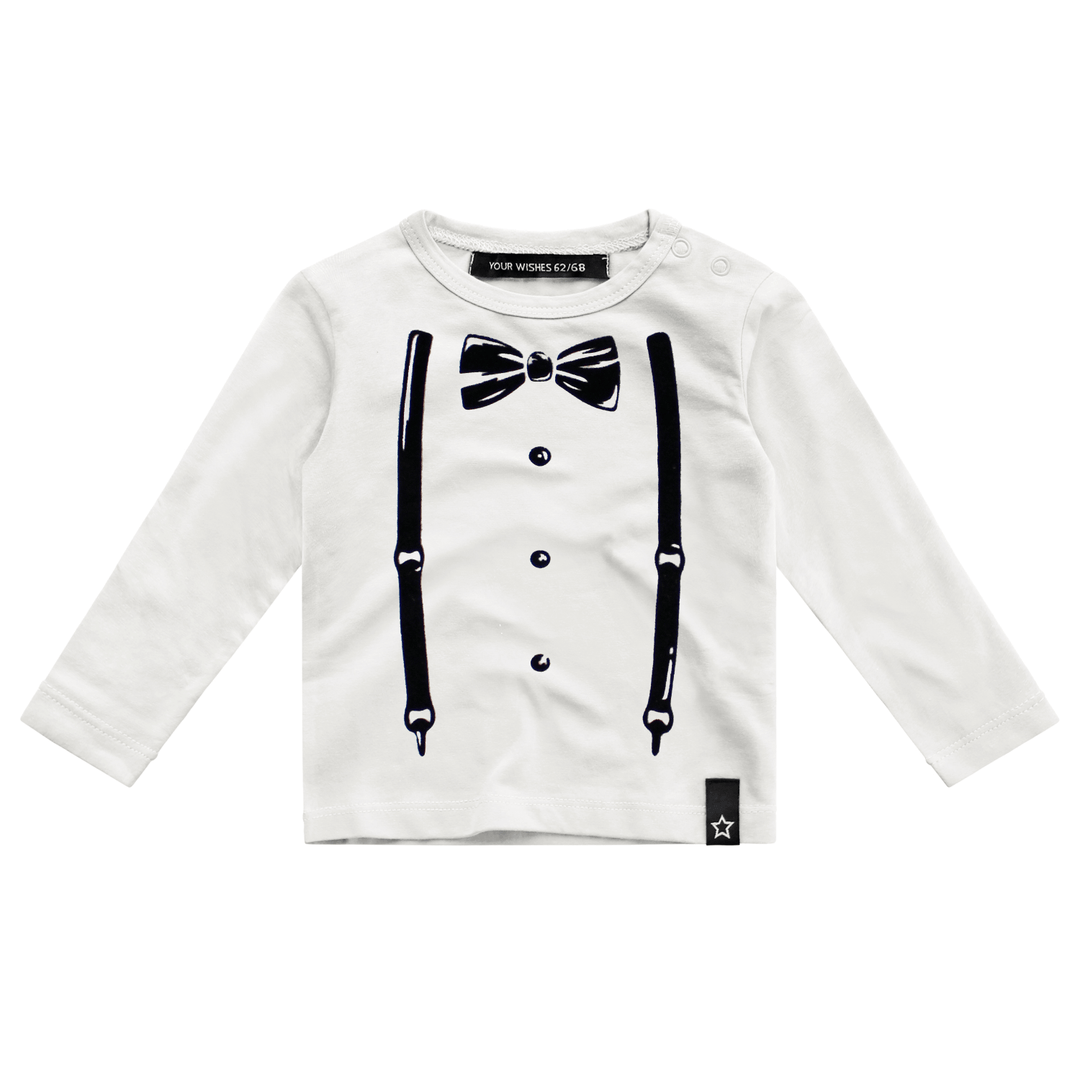 Your Wishes Suspenders Shirt - Kinder Shirt - Wit1