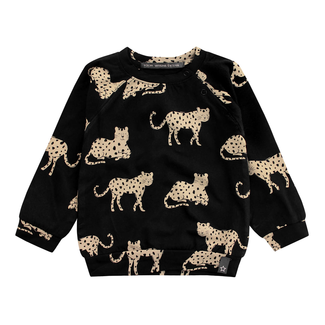 Your Wishes Sweatshirt Wild Cheetahs - Baby Sweater - Zwart1